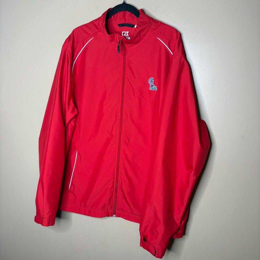 Cutter & Buck Ole Miss Rebels WeatherTec Windbreaker Jacket Mens XXL Full Zip